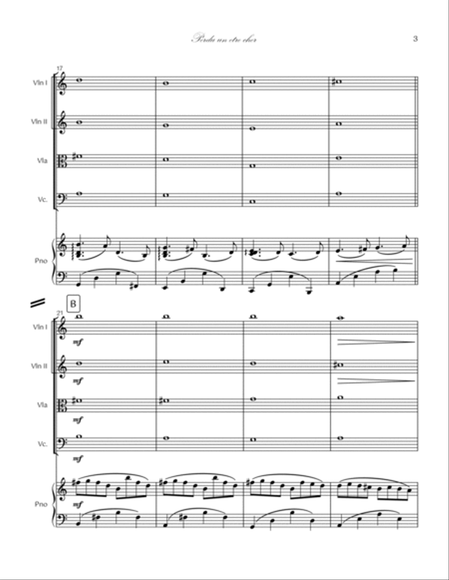 07. Perdu un être cher Piano Quintet Piano Quintet scores gallery preview page 3