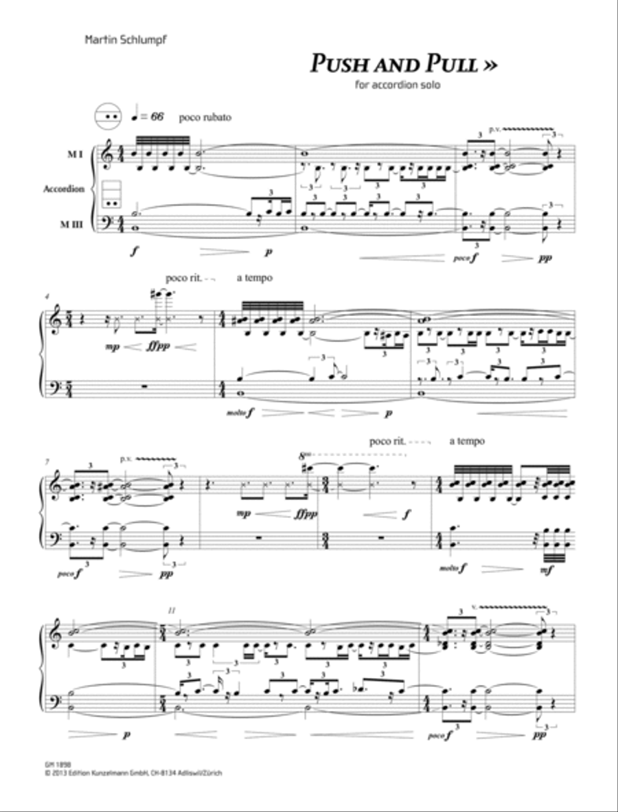 Push and Pull, for accordion solo (2013) Accordion scores gallery preview page 2