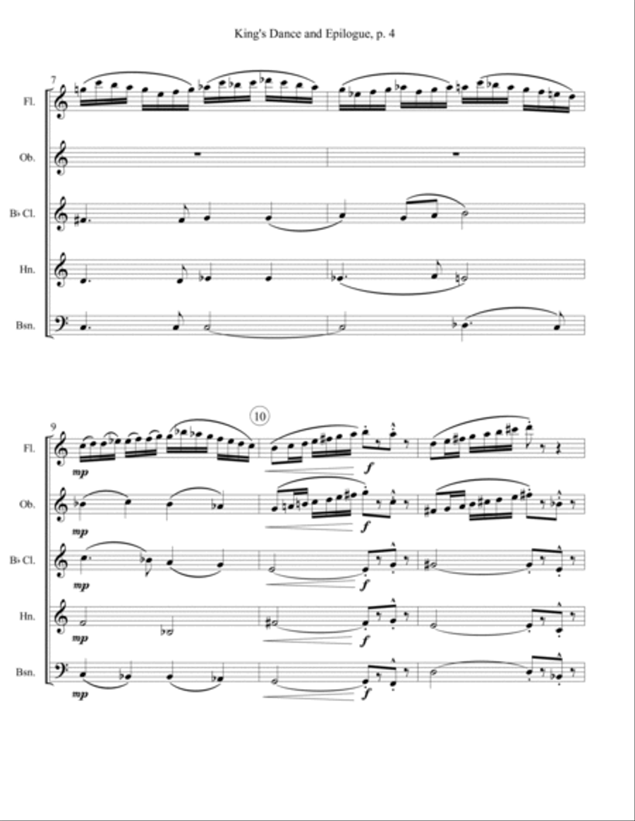 King's Dance and Epilogue - Wind Quintet Woodwind Quintet scores gallery preview page 4