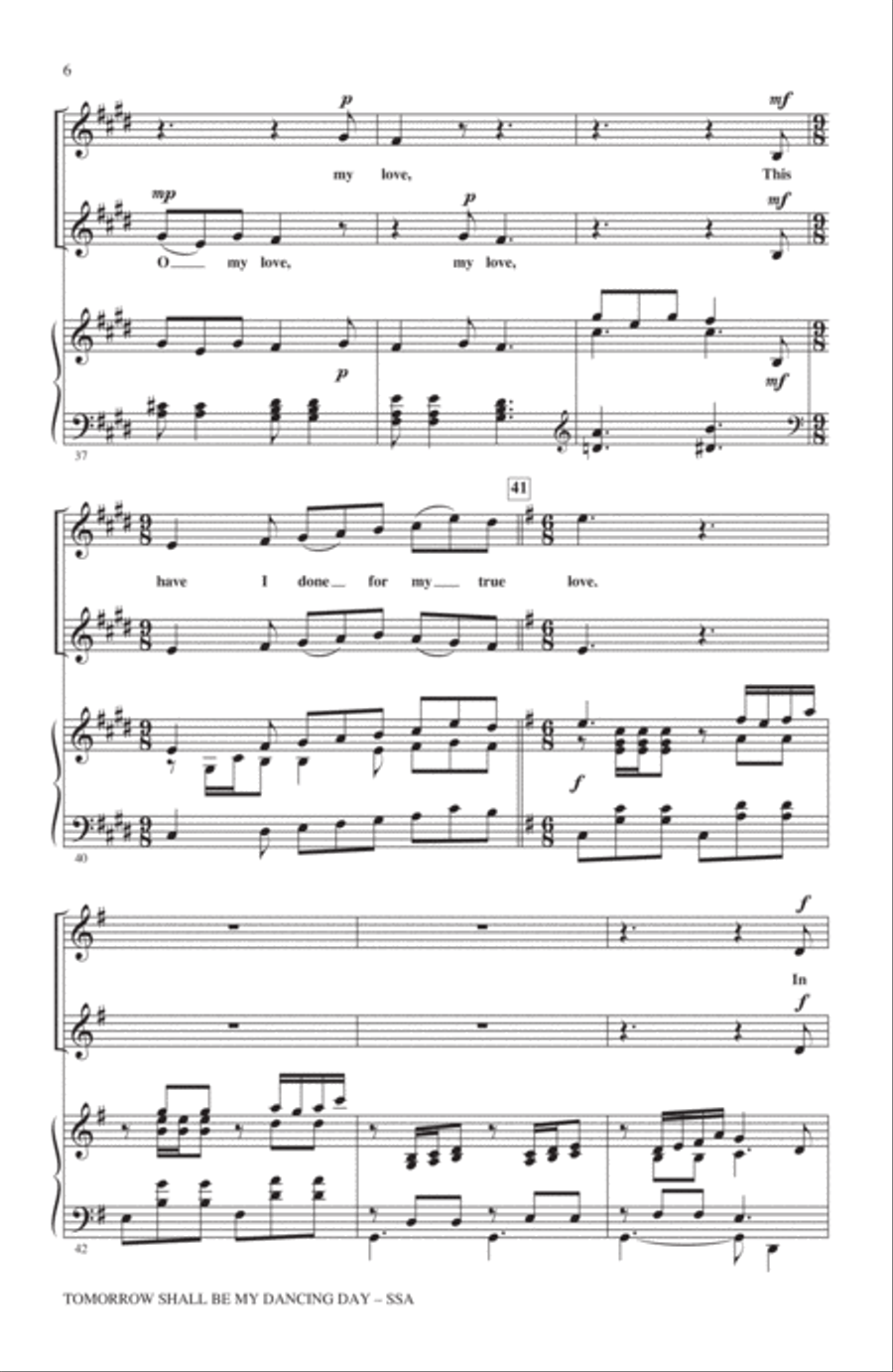 Tomorrow Shall Be My Dancing Day SSA scores gallery preview page 5