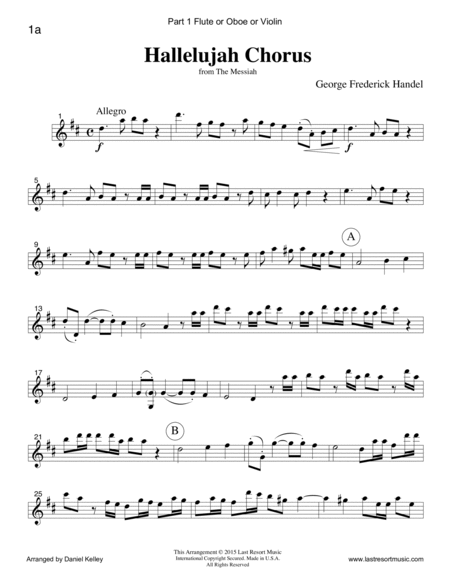 Handel's Messiah for Woodwind Trio (Flute or Oboe, Clarinet & Bassoon) Set of 3 Parts