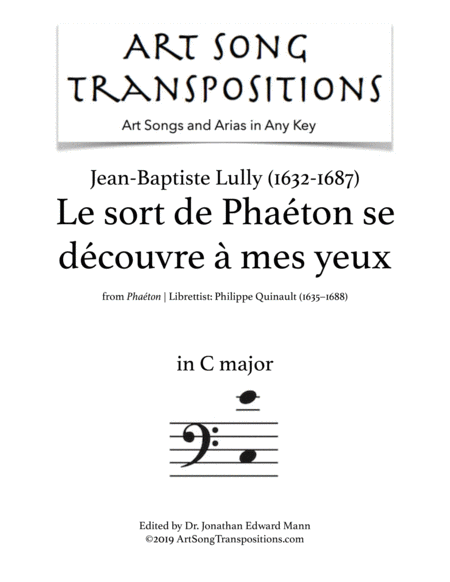 LULLY: Le sort de Phaéton se découvre à mes yeux (transposed to C major)