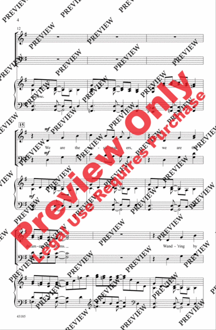 We Are the Music-Makers 4-Part scores gallery preview page 4