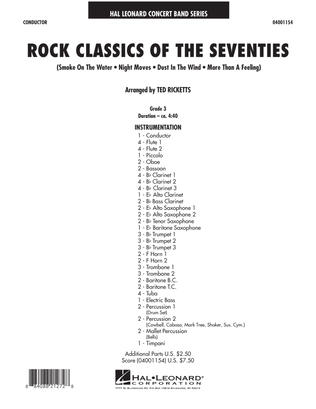Book cover for Rock Classics Of The Seventies - Full Score