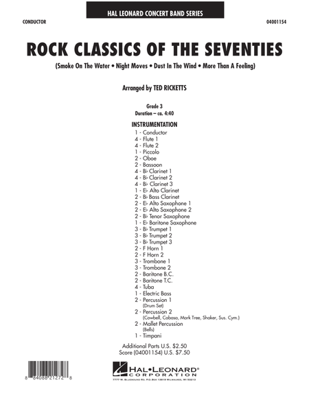 Rock Classics Of The Seventies - Full Score