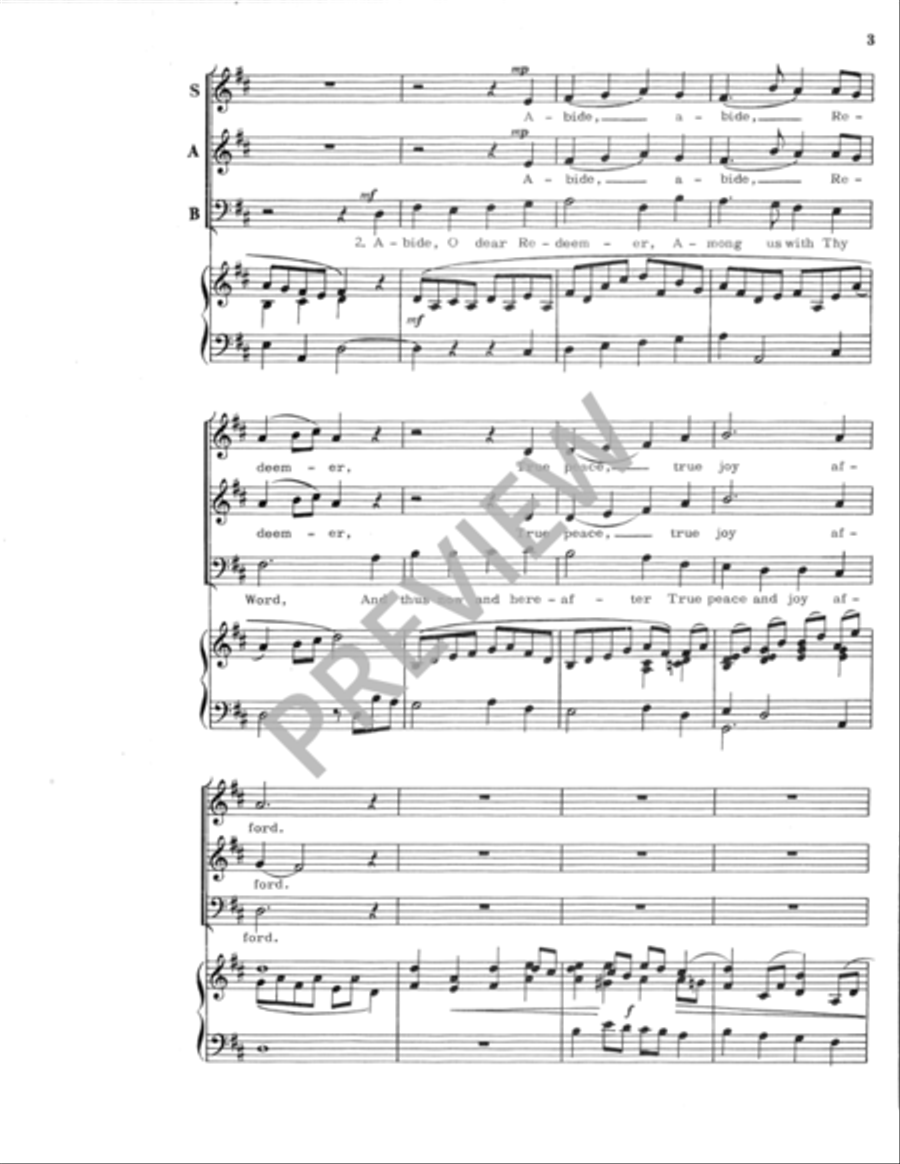Abide, O Dearest Jesus 3-Part scores gallery preview page 4