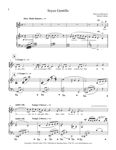 Soyez Gentille Piano Vocal Score in F