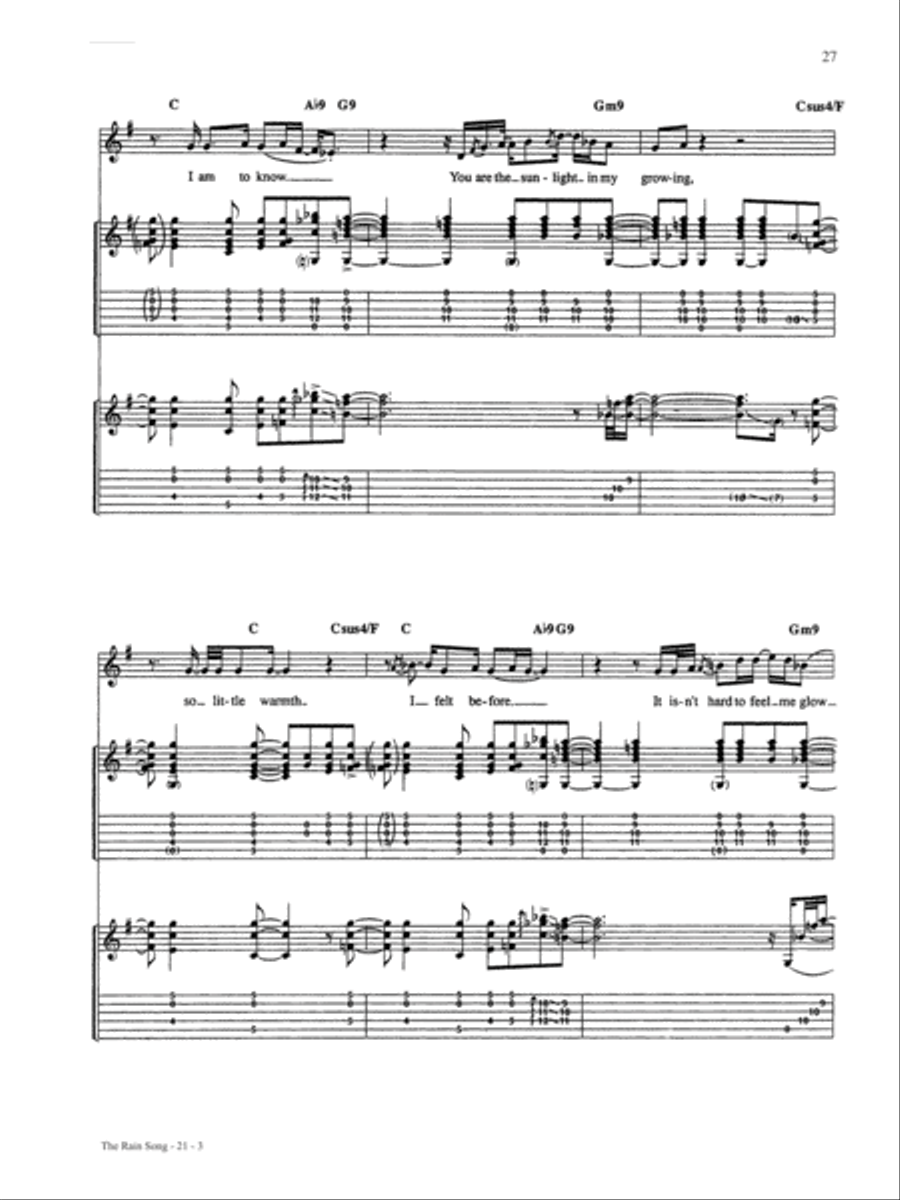 The Rain Song Guitar Tablature scores gallery preview page 3