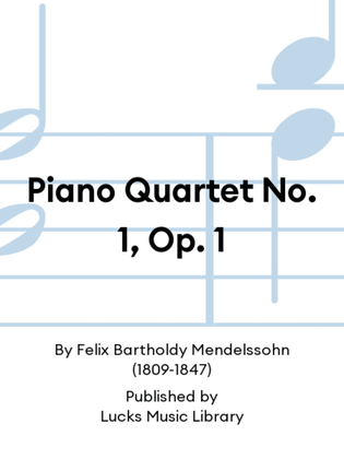 Book cover for Piano Quartet No. 1, Op. 1