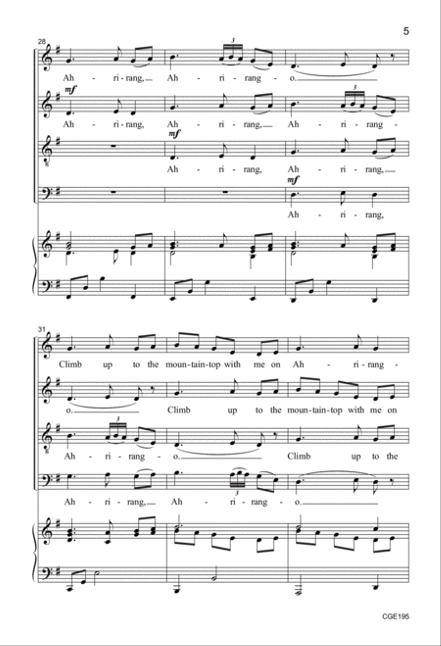 Ahrirang (SATB) Ahrirang (SATB) 4-Part scores gallery preview page 5