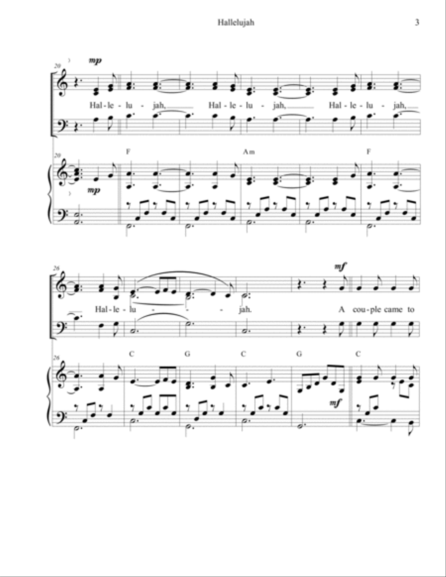 Hallelujah 3-Part scores gallery preview page 3