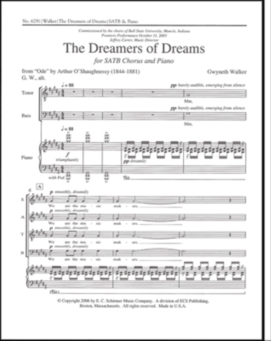 The Dreamers of Dreams 4-Part scores gallery preview page 1