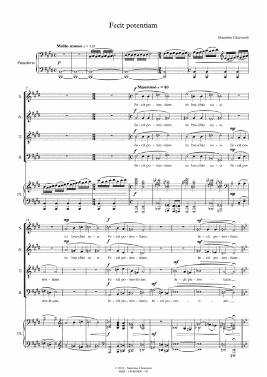 Fecit potentiam 4-Part scores gallery preview page 1