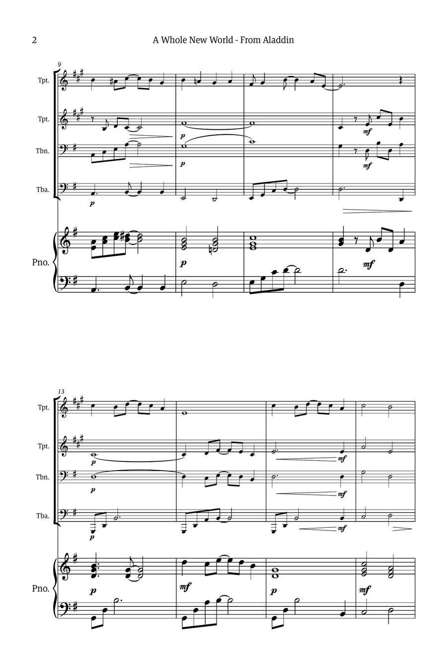 A Whole New World Small Ensemble scores gallery preview page 2