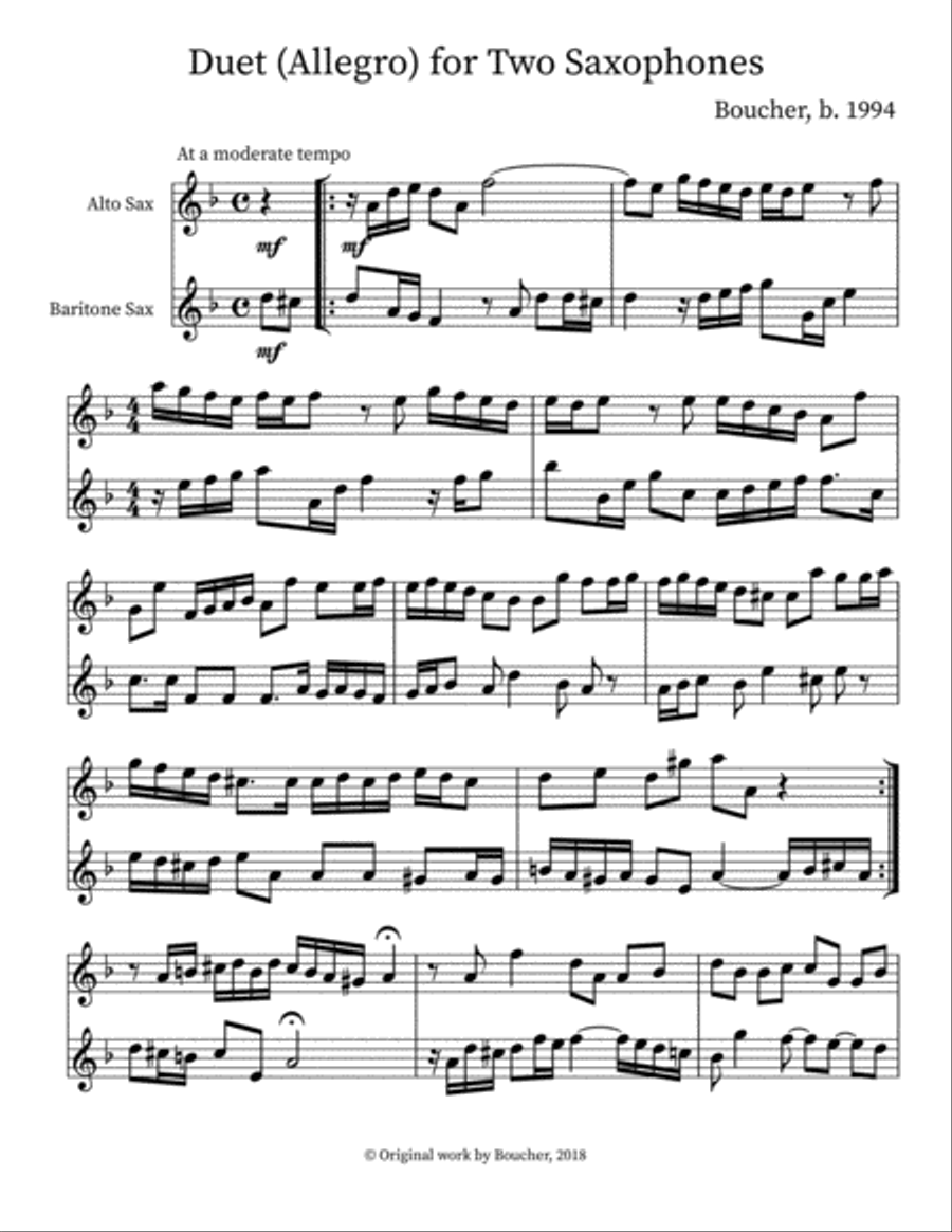 Duet for Two Saxophones