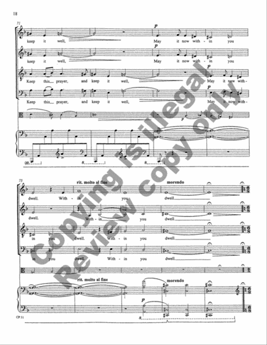 A Song, A Prayer, A Voyage 4-Part scores gallery preview page 18
