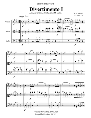 Book cover for Mozart: Divertimento No. 1 for String Trio