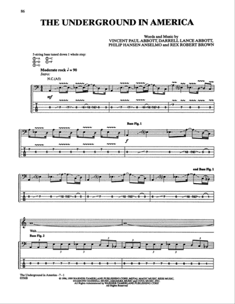 The Underground In America Guitar Tablature scores gallery preview page 1
