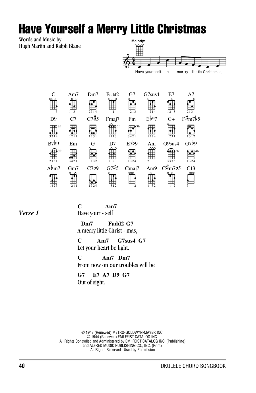 Have Yourself A Merry Little Christmas Ukulele scores gallery preview page 1