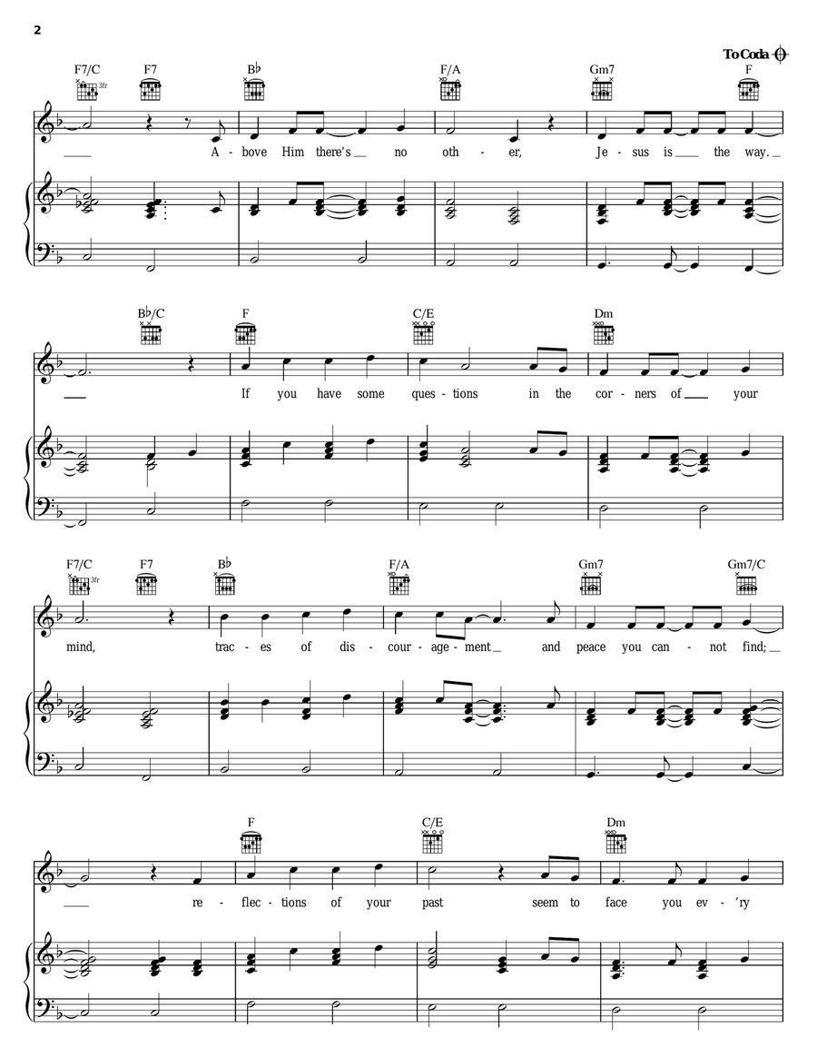 Jesus Is The Answer Piano, Vocal, Guitar scores gallery preview page 2