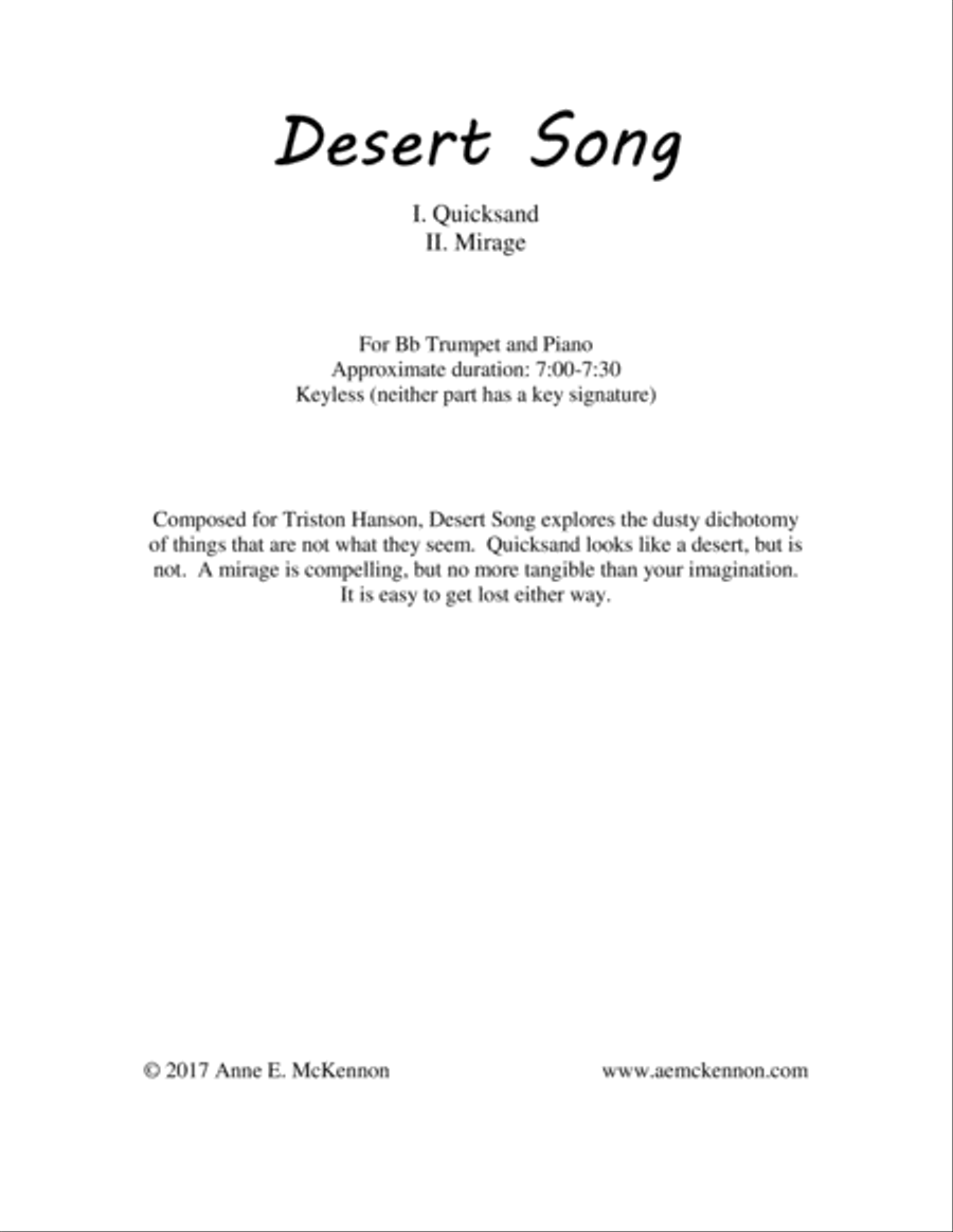 Desert Song Trumpet Solo scores gallery preview page 2