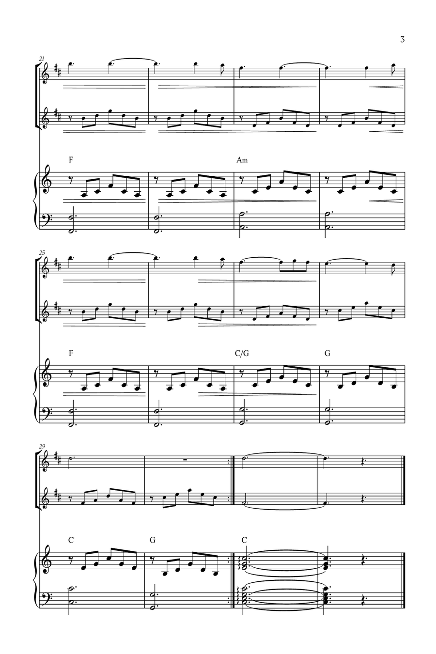 Hallelujah Clarinet Duet scores gallery preview page 3