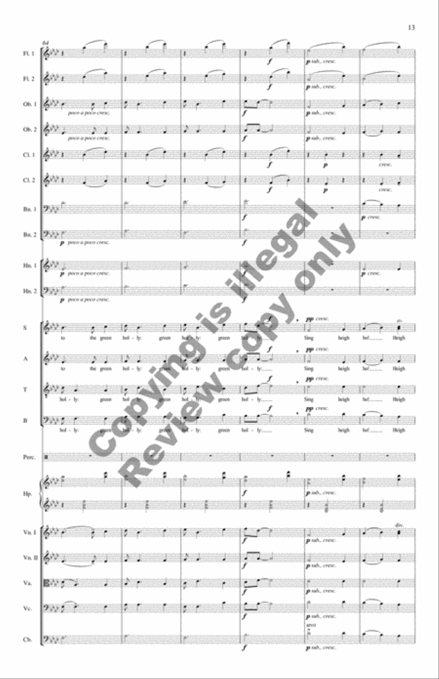 Blow, Blow, Thou Winter Wind (Orchestra Score) Choir scores gallery preview page 10
