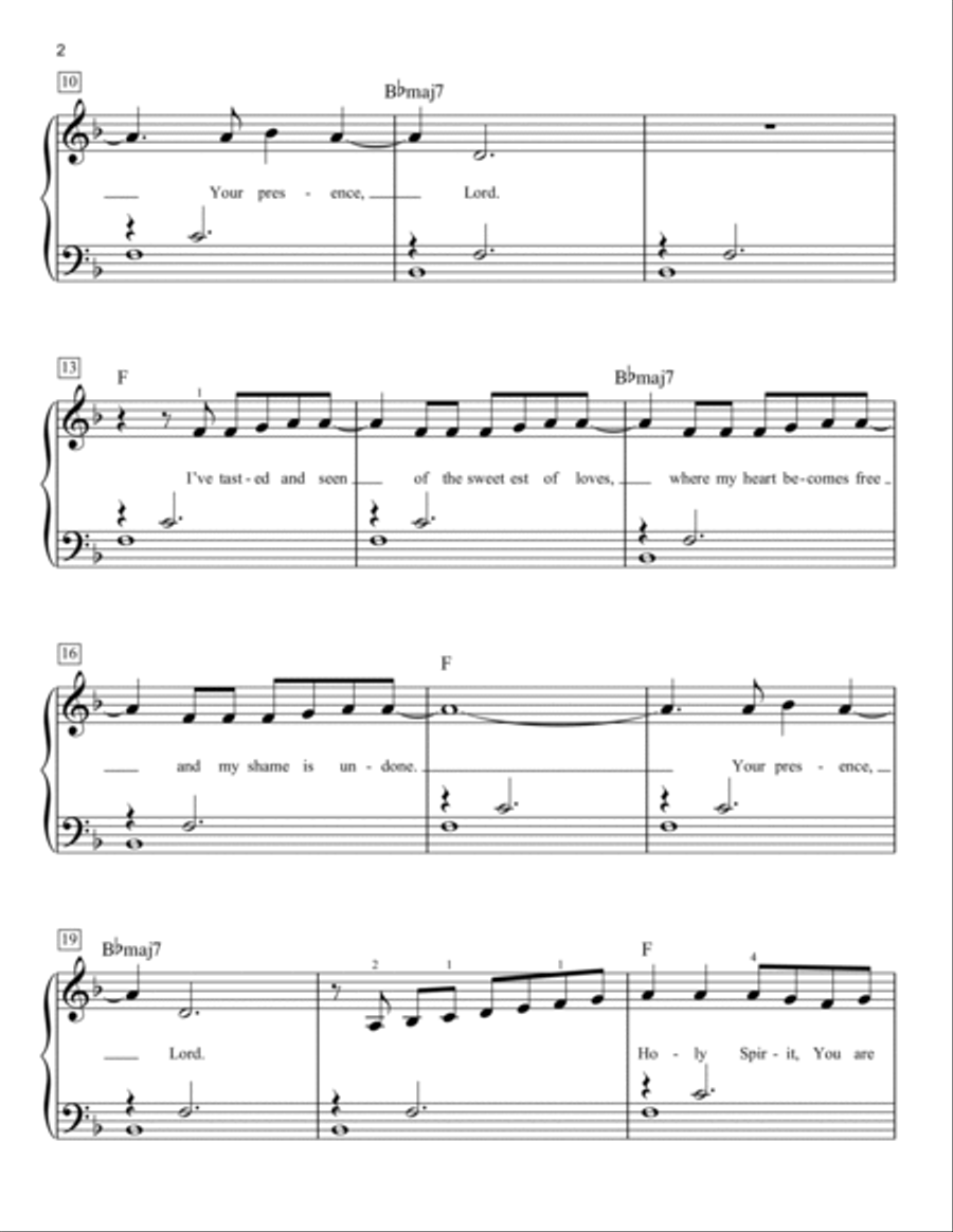 Holy Spirit (arr. Phillip Keveren) Easy Piano scores gallery preview page 2