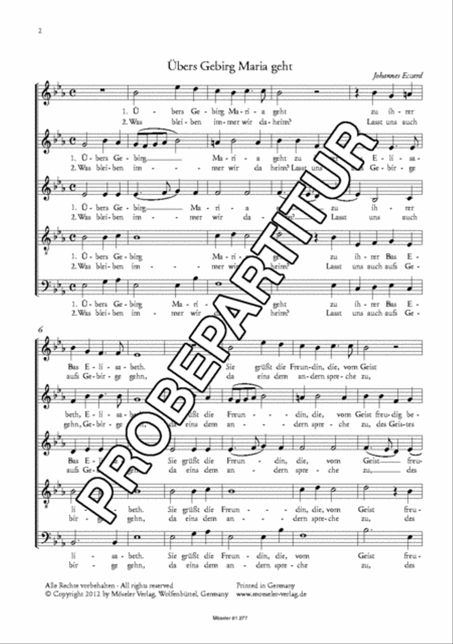 Ubers Gebirg Maria geht SSATB scores gallery preview page 3