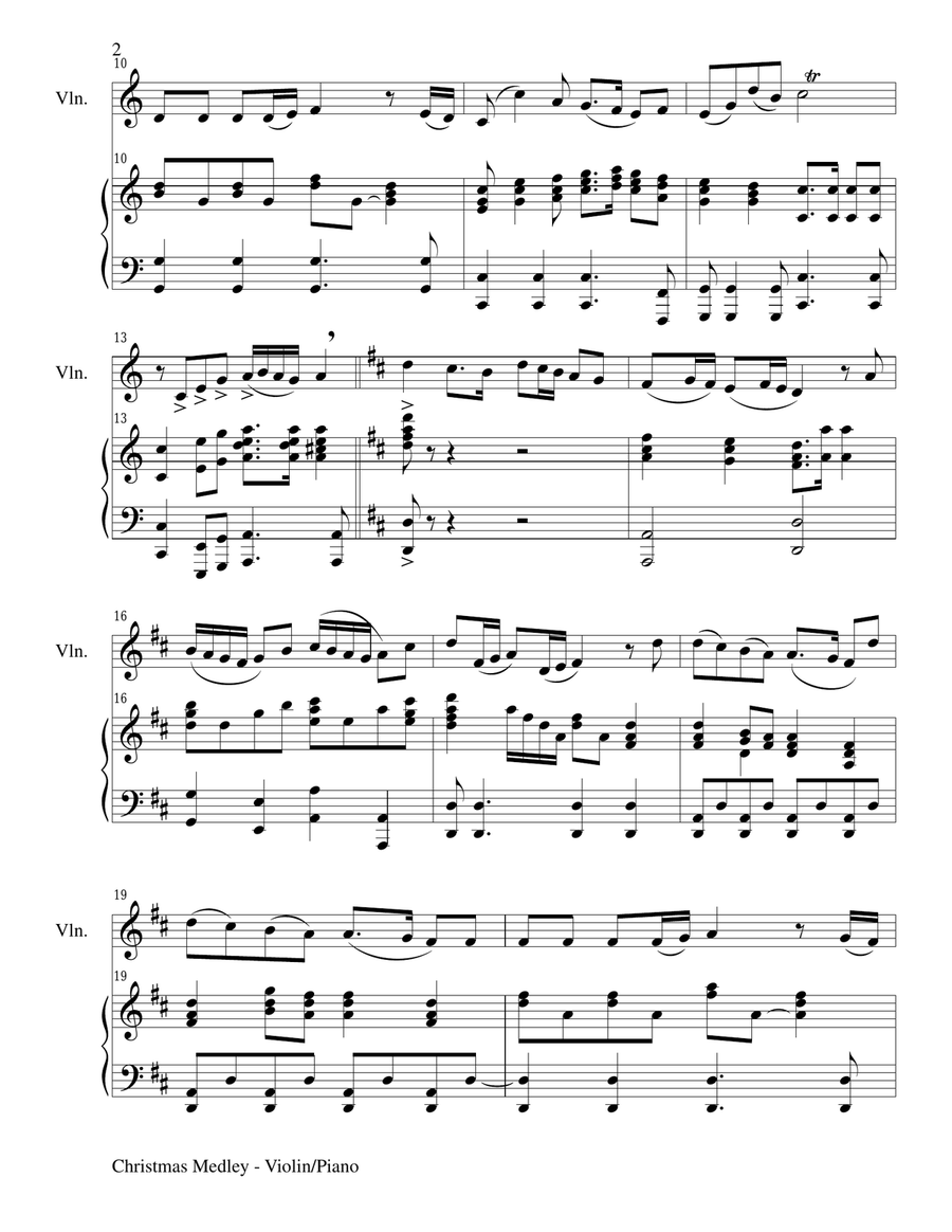 CHRISTMAS JOY MEDLEY (Sing-A-Long with Violin and Piano) Small Ensemble scores gallery preview page 2