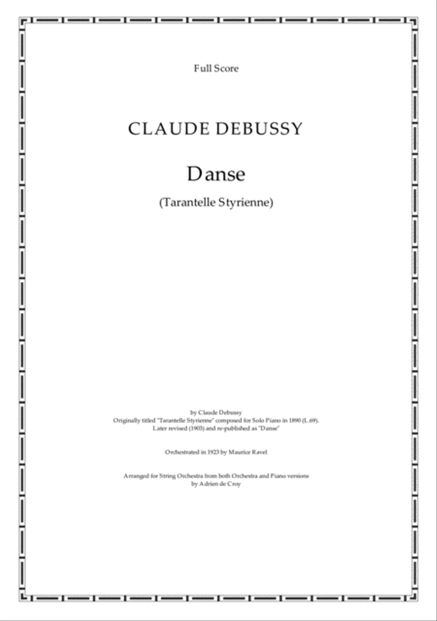 Danse (Tarantelle Styrienne) String Orchestra scores gallery preview page 1