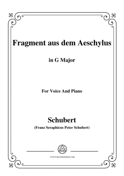 Schubert-Fragment aus dem Aeschylus,in G Major,for Voice&Piano image number null