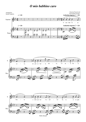 O mio babbino caro - for Soprano (voice) and Piano accompaniment - orchestral play along