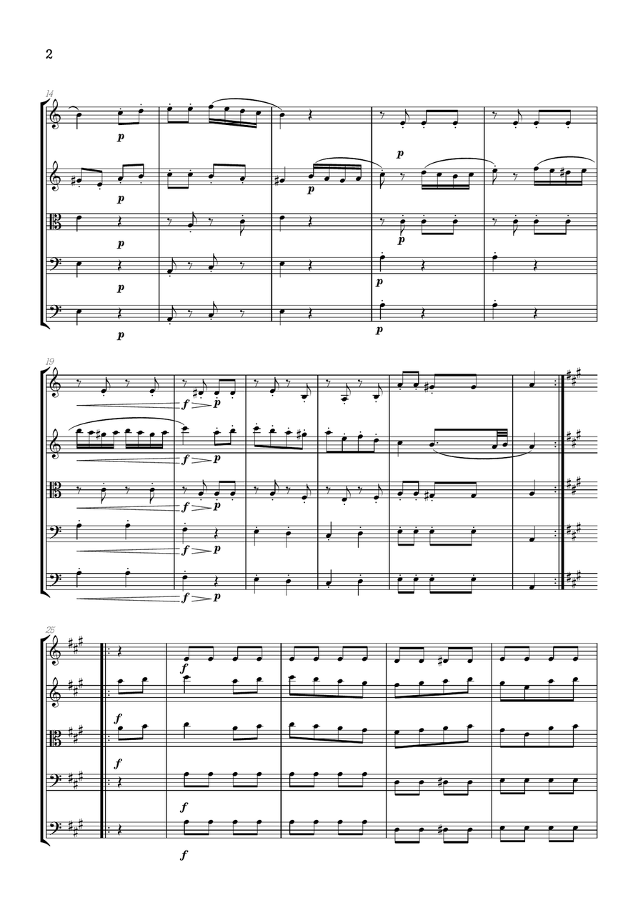 Rondo Alla Turca (Turkish March) | String Quintet sheet music String Orchestra scores gallery preview page 2