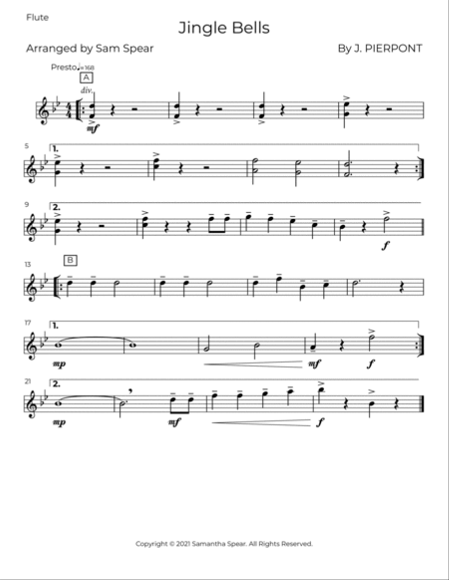 Jingle Bells Small Ensemble scores gallery preview page 3