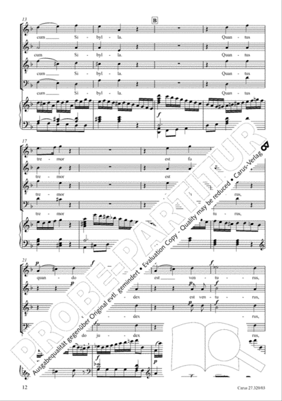 Requiem in D minor 4-Part scores gallery preview page 13
