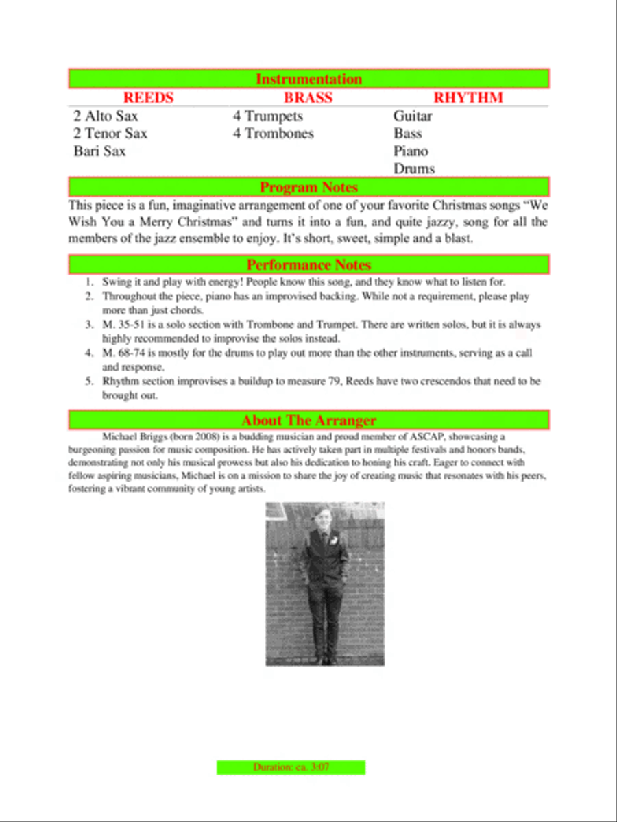 We Wish You A Jazzy Christmas Jazz Ensemble scores gallery preview page 2