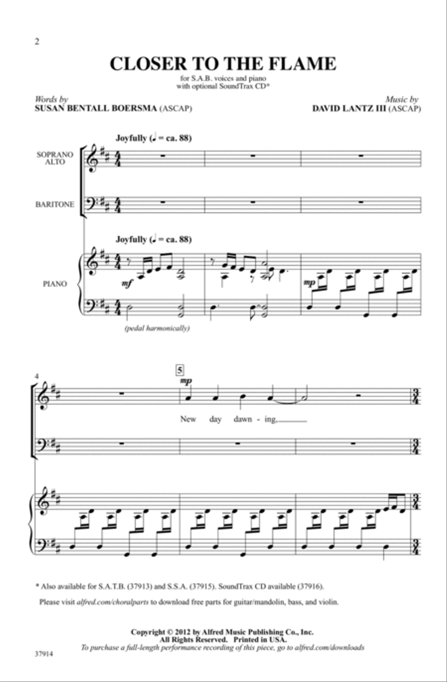 Closer to the Flame 3-Part scores gallery preview page 1