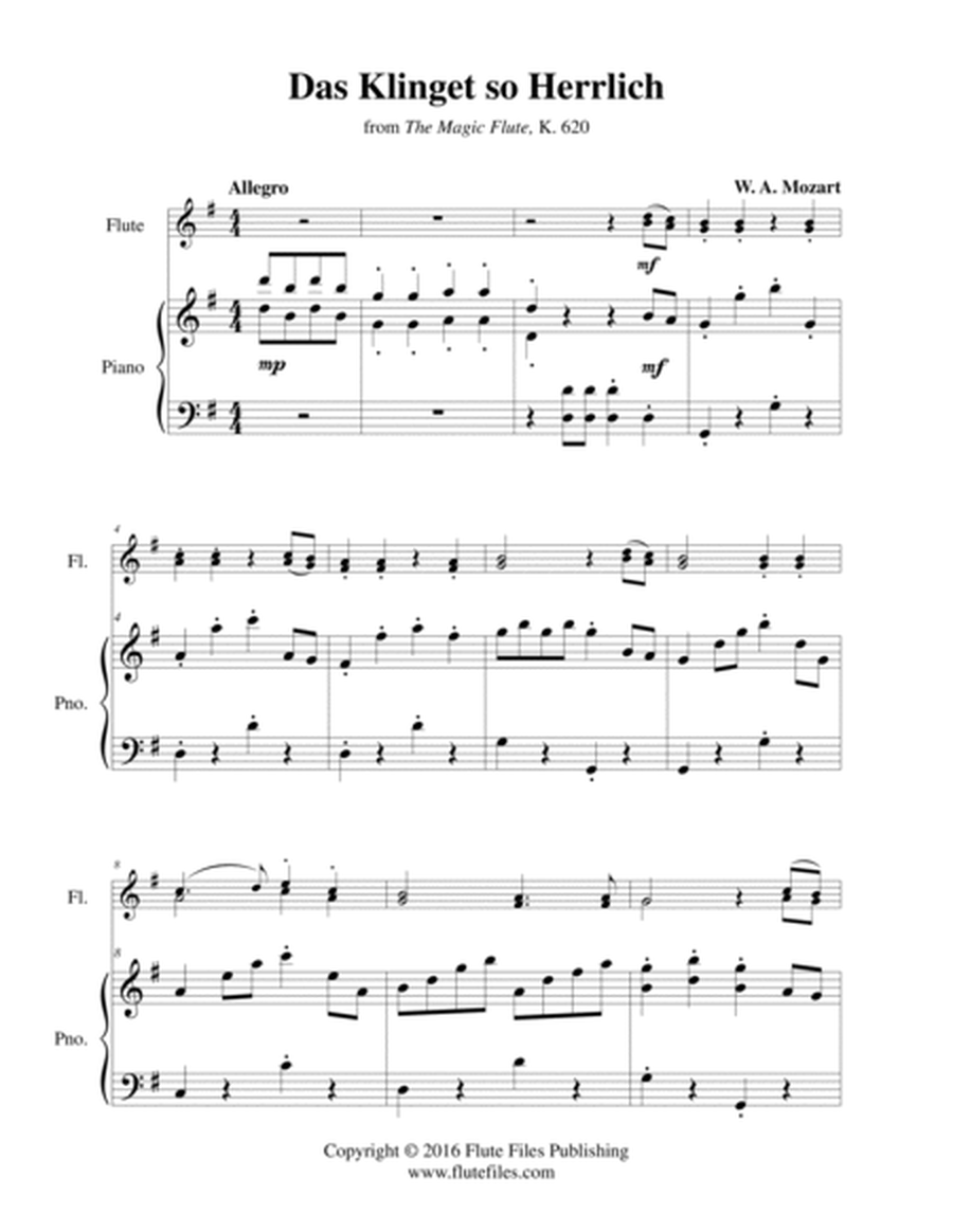Das Klinget so Herrlich - Flute Duet and Piano image number null