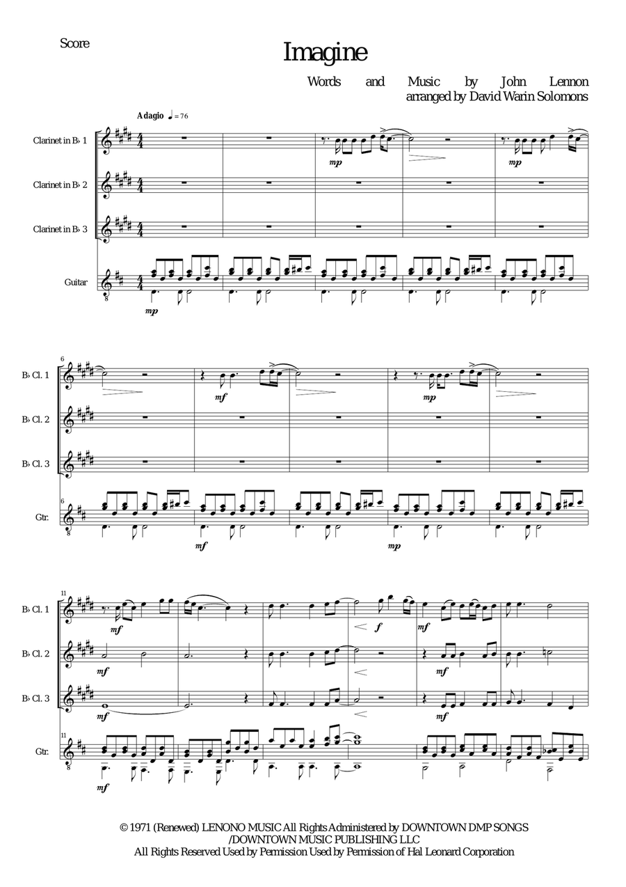 Imagine Clarinet scores gallery preview page 1