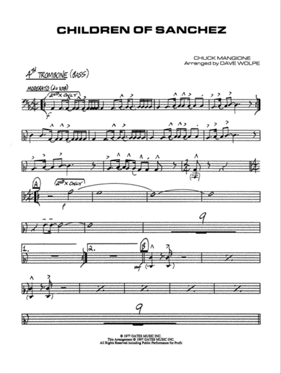 Children of Sanchez: 4th Trombone Jazz Ensemble scores gallery preview page 1
