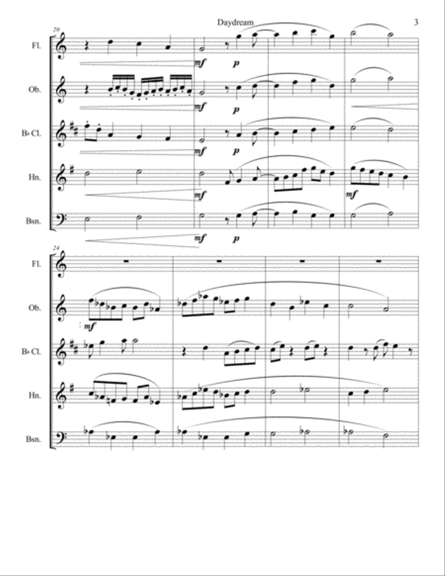 Daydream Woodwind Quintet scores gallery preview page 4