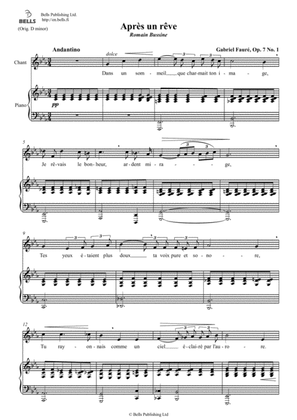 Book cover for Apres un reve, Op. 7 No. 1 (C minor)