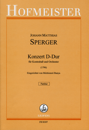 Book cover for Konzert Nr. 15 D-Dur fur Kontrabass und Orchester/ Partitur