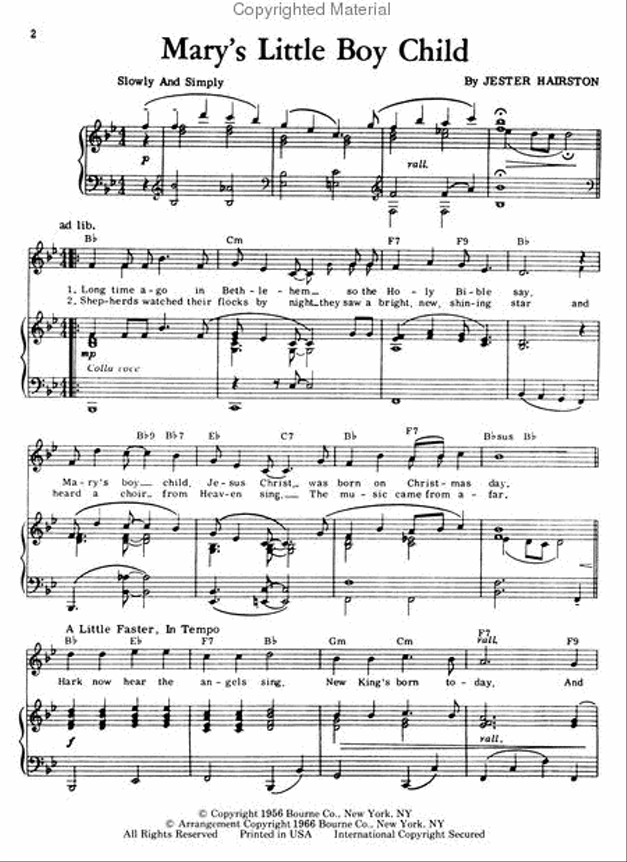 Mary's Little Boy Child Voice Solo scores gallery preview page 2