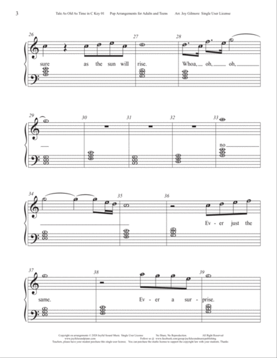 Beauty And The Beast Easy Piano scores gallery preview page 6