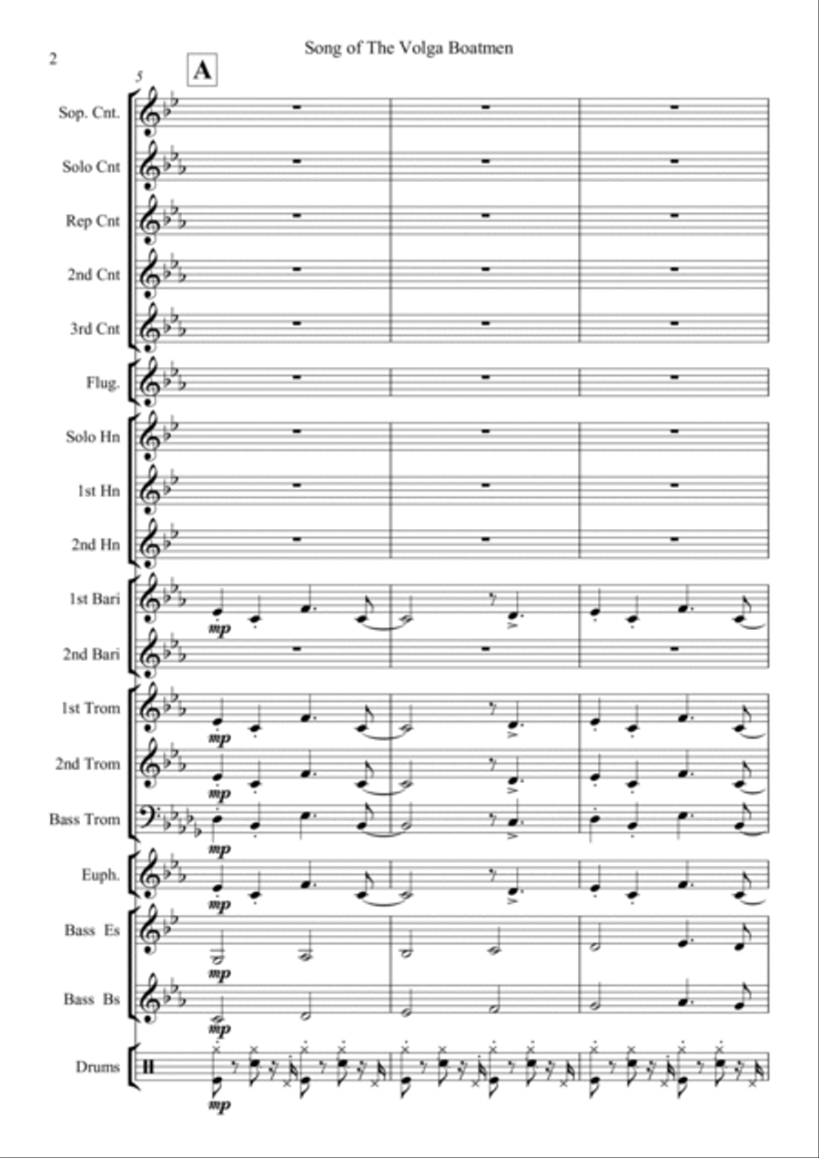 Song Of The Volga Boatmen Brass Band scores gallery preview page 4