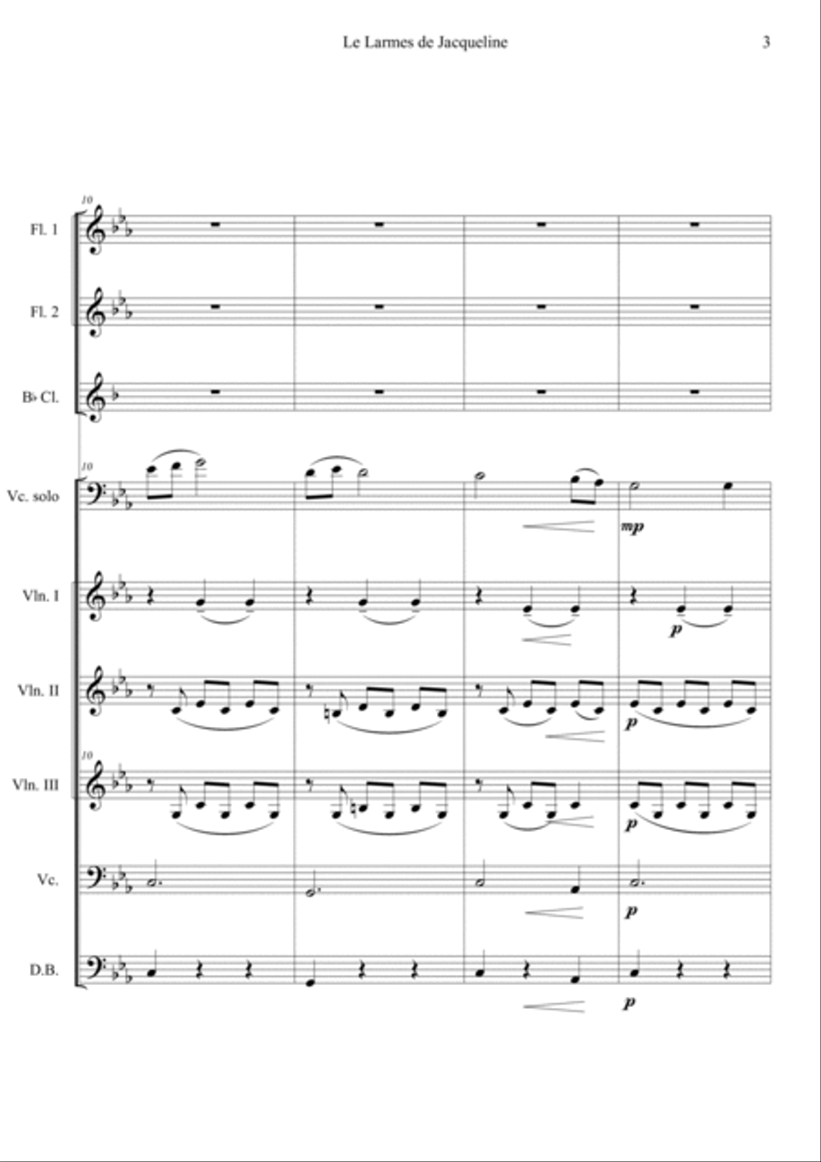 Jacqueline's Tears Orchestra scores gallery preview page 3