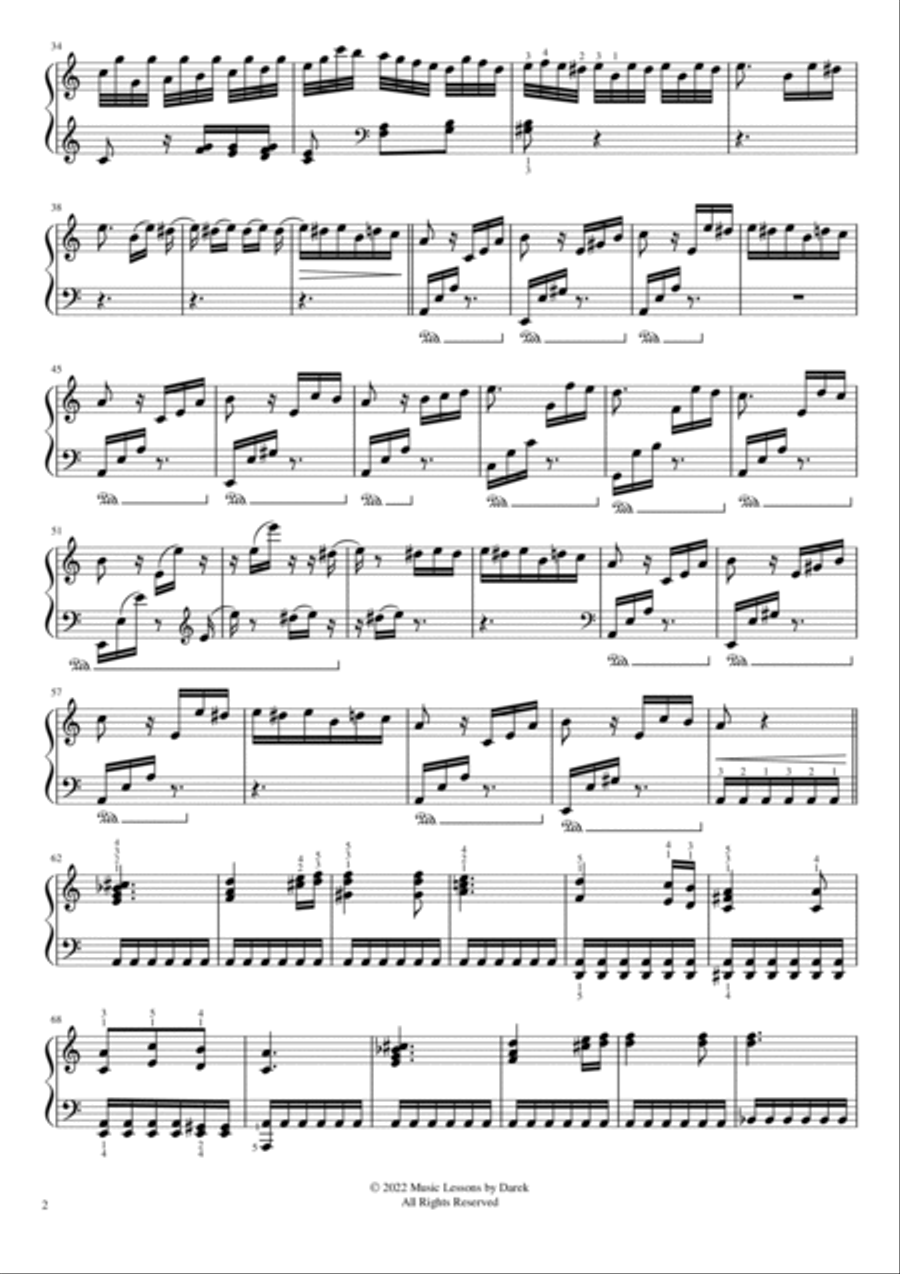 Für Elise (HARD PIANO) Bagatelle No. 25 in A minor (WoO 59, Bia 515) [Ludwig van Beethoven] Piano Solo scores gallery preview page 2