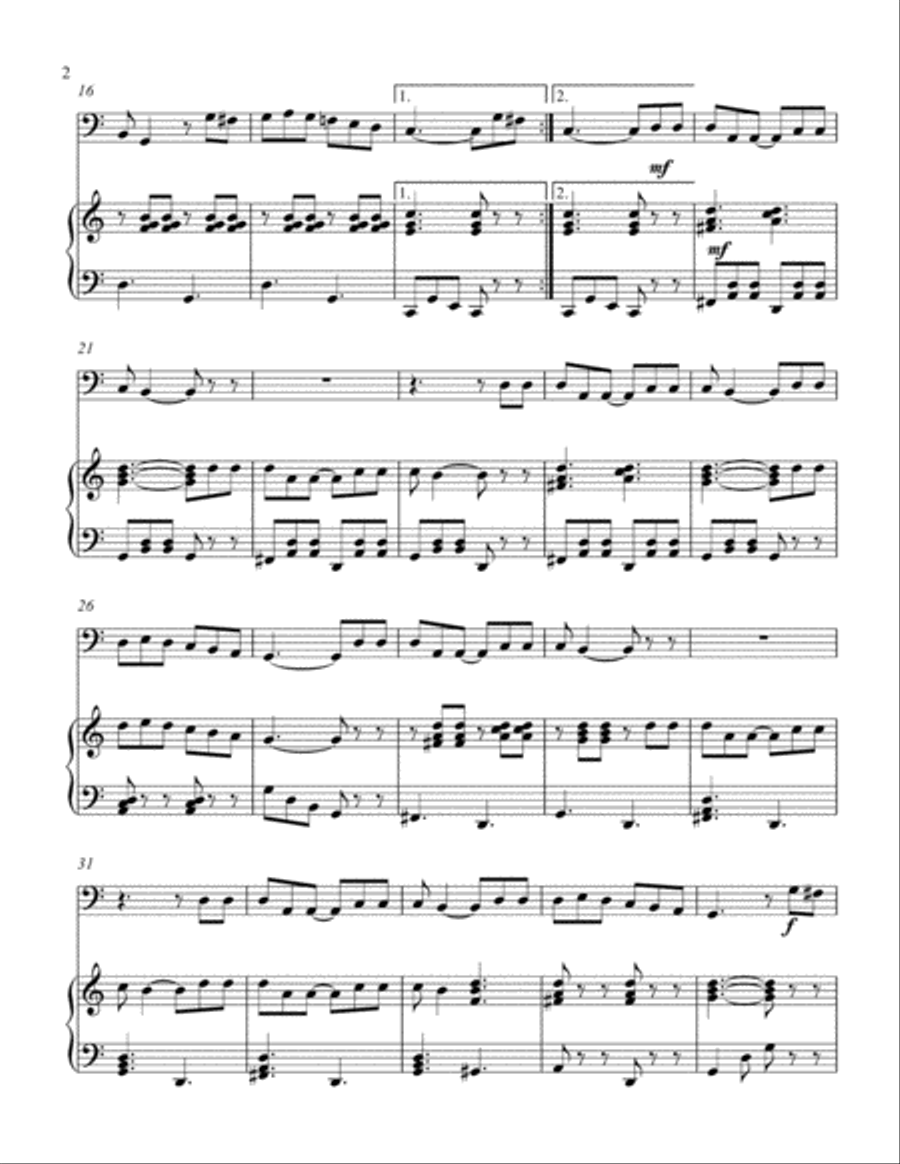 Mexican Hat Dance (bass C instrument solo) Small Ensemble scores gallery preview page 3